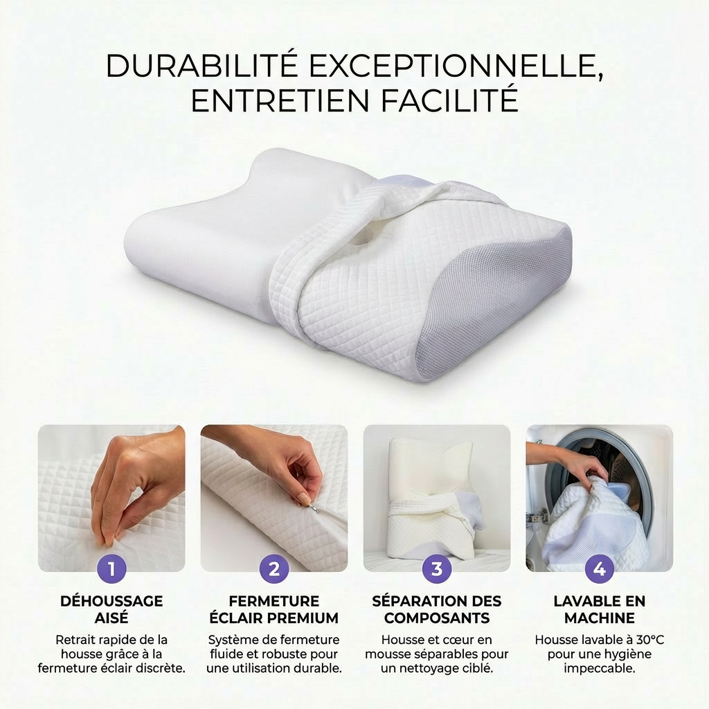 Oreiller Cervical Ergonomique 2-en-1 – Luna Rest